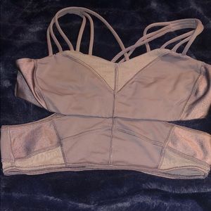 Purple sports bra with cutouts